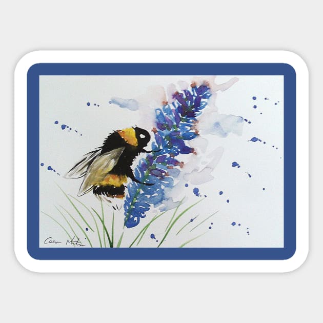 Bumble bee and Blue Lavender Sticker by Casimirasquirkyart